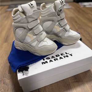 Isabel Marant Cream Sneakers with Wedge Heel